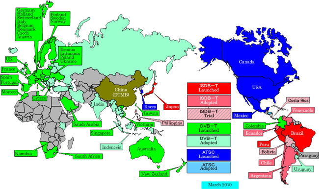 DTV Around the World - The US DTV System, Not so Popular Around the World (Part 1)