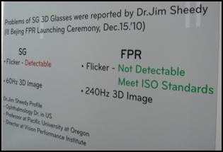LG Display comparing features of 3D glasses technologies