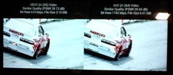 Qualcomm demoing H.265 compared to H.264